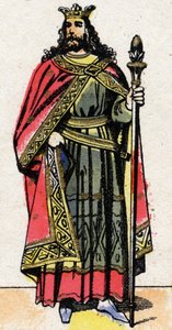 Portret van Childebert II (ca. 570 - 596), Koning van Austrasië.