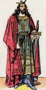Portret van Chilperic I, Koning van de Franken van 561 tot 584.