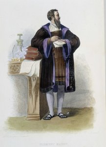 Portret van Clement des Marets genaamd Marot, Franse dichter (1496-1544) - in "Le Plutarque francais", Ed. Mennechet