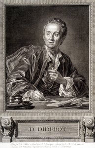 Portret van Diderot uit de Encyclopedie van Diderot en Alembert door French School
