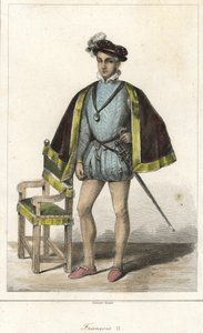 Portret van Frans II (1544 - 1560), koning van Frankrijk door French School
