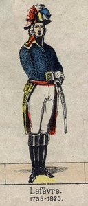 Portret van Francois Joseph Lefebvre (1755-1820) hertog van Dantzig en van het Keizerrijk, Pair van Frankrijk, daarna Baron en Pair van Frankrijk Maarschalk van het Keizerrijk. Afbeelding van Epinal uit het einde van de 19e eeuw door French School