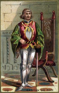 Portret van Gaston de Foix (1489-1512). Chromolithografie eind 19e eeuw.