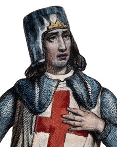 Portret van Geoffrey van Villehardouin (1150-1228), Franse historicus en ridder door French School