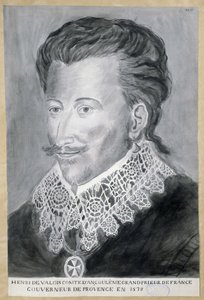 Portret van Henri de Valois, Graaf van Angoulême, Grootprior van Frankrijk, Gouverneur van Provence in 1579 door French School
