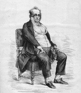 Portret van Henry Monnier (1799-1877), Franse toneelschrijver, tekenaar en komiek. Hij is gekleed als 