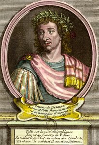Portret van Hercules Savinien door Cyrano de Bergerac (1619 - 1655) Franse schrijver. door French School