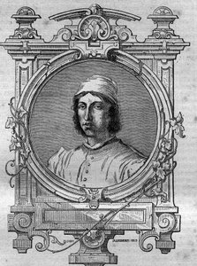 Portret van Herimar, abt van Saint Denis de Reims (overleden 1070). Gravure in 
