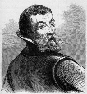 Portret van Jacques Cartier (1491-1557). Franse navigator en ontdekkingsreiziger. Gravure in 