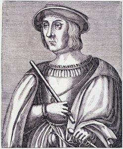 Portret van Jacques II de Chabannes (La Palice) (1470-1525) gravure uit 