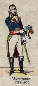 Portret van Jean Etienne Championet, Franse generaal (1762-1800). Afbeelding van Epinal uit het einde van de 19e eeuw