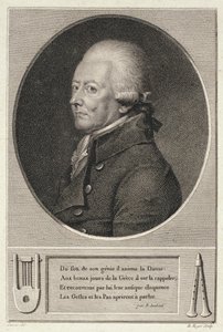 Portret van Jean Georges Noverre (1727-1810) gegraveerd door B. Roger door French School