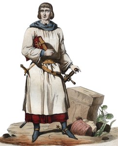 Portret van Jean de Joinville (1225-1317), kroniekschrijver van middeleeuws Frankrijk door French School