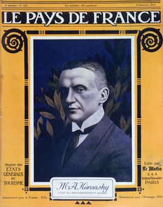 Portret van Kerensky, omslag van het Franse tijdschrift Le Pays de France, 4 oktober 1917 door French School