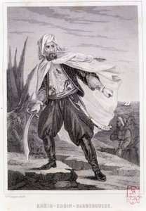 Portret van Kheir - Eddin - Barbarossa, Turkse piraat van de 16e eeuw - in 