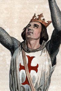 Portret van Lodewijk IX van Frankrijk (Saint Louis) (1214-1270), Koning van Frankrijk. door French School