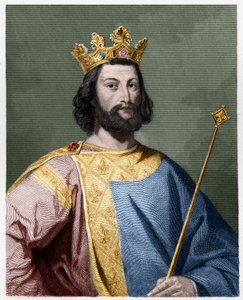 Portret van Lodewijk VII de Jonge (1120 - 1180), koning van Frankrijk - in "Histoire des Francais" door Lavallee, gravure, sd.