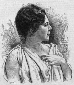 Portret van Madame Agar (Marie Leonide Charvin, bekend als) (1836-1891), Franse komiek. Gravure in 