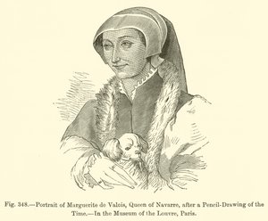 Portret van Marguerite de Valois, Koningin van Navarra door French School