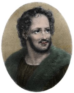 Portret van Mathurin Regnier Poète français (1573-1613) - Portret van Mathurin Regnier (1573-1613), Franse satiricus, Gravure door French School