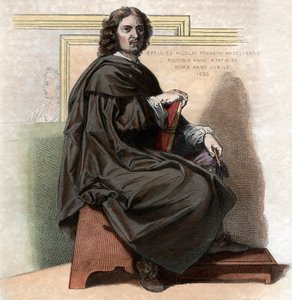 Portret van Nicolas Poussin (1594-1665), Franse schilder. door French School