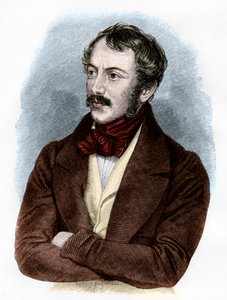 Portret van Nikolaus Lenau (kleurgravure) door French School