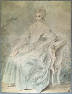 Portret van Olympe de Gouges (weduwe Aubry ook bekend als Marie Gouze) (Madame Aubry) (1748-1793) feministe, politica en schrijfster door French School