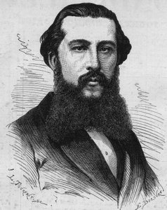 Portret van Paul Soleillet (1842-1886), Franse ontdekkingsreiziger. Gravure in Le Monde Illustré nr. 1118 van 31 augustus 1878.