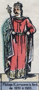 Portret van Filips III van Frankrijk, bekend als Filips de Stoute (1245-1285). Illustratie eind 19e eeuw. door French School