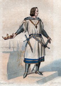 Portret van Filips II Augustus (1165-1223), Koning van Frankrijk. door French School