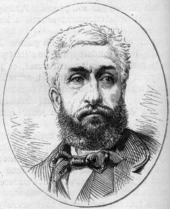 Portret van Philippe Rousseau (1816-1888), Franse schilder. Gravure in Le Monde Illustré nr. 890 van 2 mei 1874