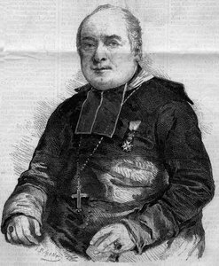 Portret van Pierre Louis Coeur, bisschop van Troyes - gravure in 