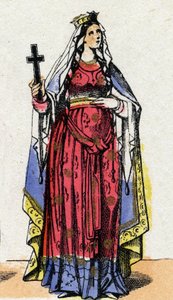 Portret van Sint Clotilde, Koningin van de Franken (ca. 475-545), vrouw van Clovis I. door French School