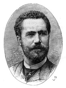 Portret van Sebastian Julian Gayarre Garjon (1844-1890), Spaanse tenor. Gravure in 