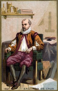 Portret van Solomon de Caus (1576-1626). Chromolithografie eind 19e eeuw. door French School