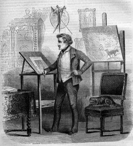 Portret van Tony Johannot (Antoine Johannot genoemd) door French School