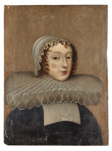 Portret van een dame met een kraag door French School