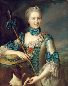 Portret van een dame, vermoedelijk Madame Louise Suzanne Edmée Martel als herderin