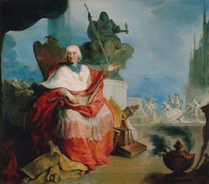 Portret van kardinaal Louis Antoine de Noailles (1651-1729), Aartsbisschop van Parijs door French School