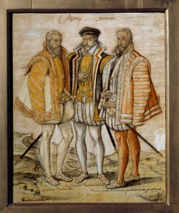 Portret van de drie broers Coligny (Odet, Gaspard en Francois) door French School