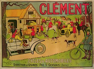 Poster die Cycles & motorcars Clement adverteert, Pré Saint-Gervais, 1906