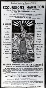Poster die Excursies Hamilton adverteert, c.1890 door French School