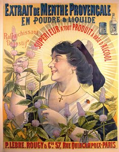 Poster die Extrait de Menthe Provencale Franse digestief aankondigt