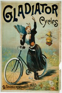 Poster die Gladiator Cycles adverteert, Boulevard Montmartre, Parijs