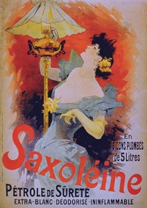Poster die Saxoleine veiligheidslampolie adverteert
