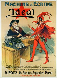 Poster die de Ideal typemachine adverteert