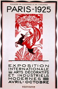 Affiche voor Internationale Tentoonstelling voor Moderne Decoratieve en Industriële Kunst, Parijs