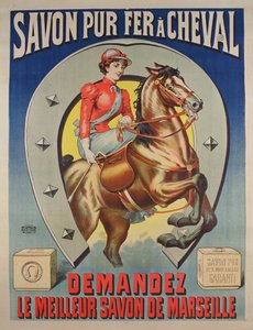 Poster voor Le Fer à cheval zeep door French School