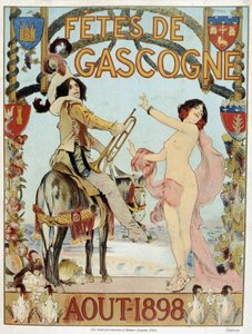Poster voor de Biscay vakanties van augustus 1898