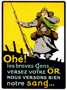 Poster om de Fransen te overtuigen hun geld te betalen voor Nationale Defensie: 